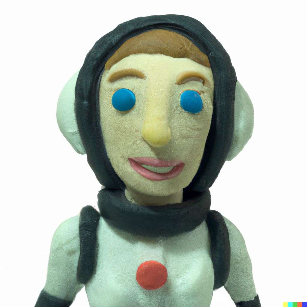 an astronaut, claymation cartoon